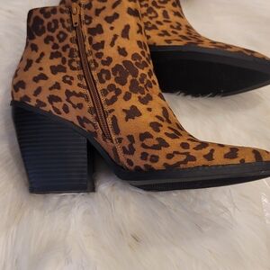 Madden Girl Tan Leopard Ankle Booties